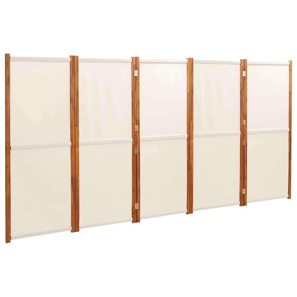 Biombo divisor de 5 paneles gris antracita 250x180 cm
