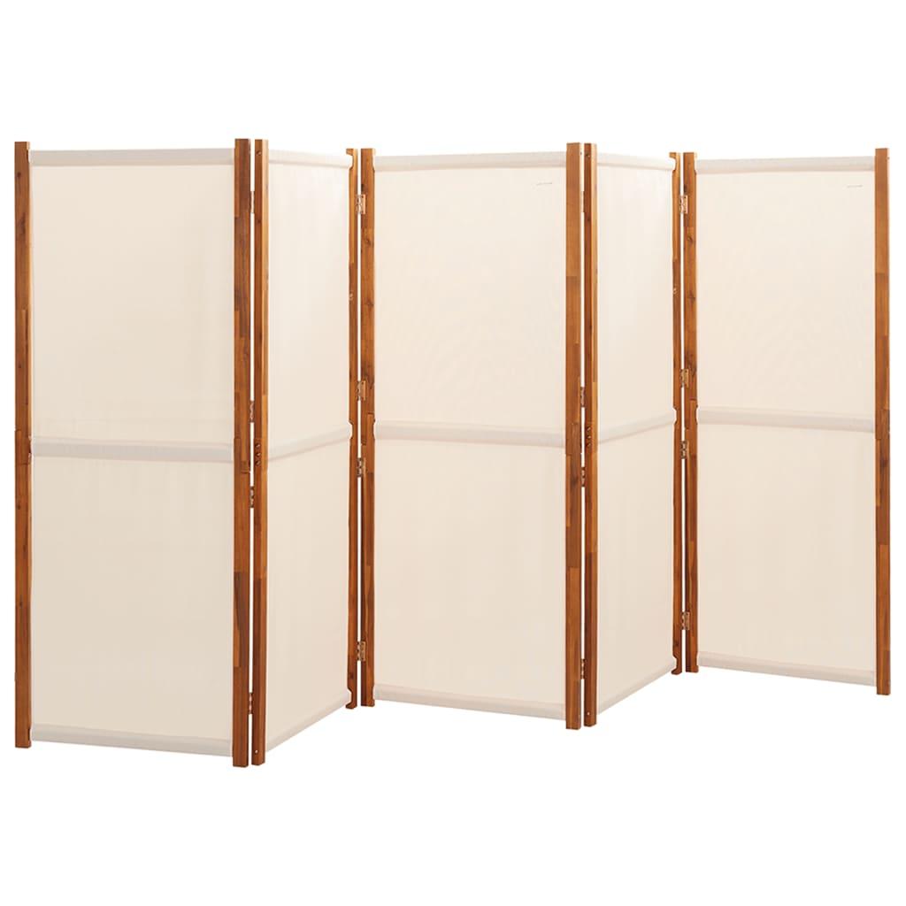 Biombo divisor de 5 paneles gris antracita 250x180 cm