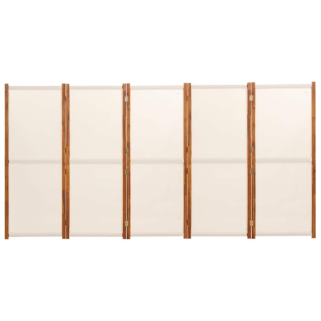 Biombo divisor de 5 paneles gris antracita 250x180 cm