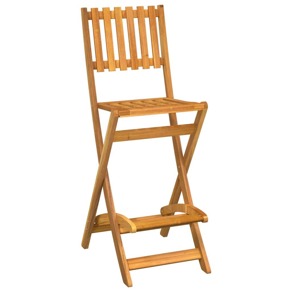 Taburetes altos de jardín plegables 2 uds madera maciza acacia