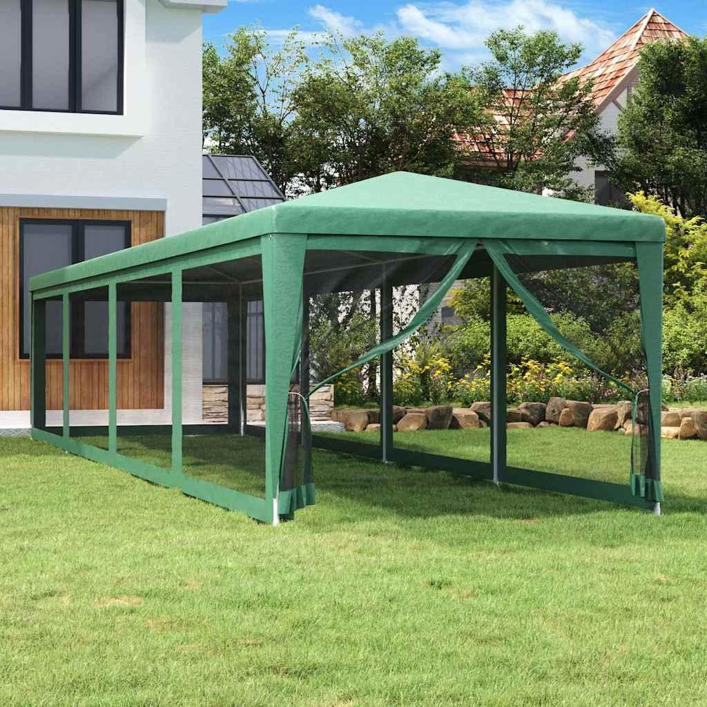 Carpa para fiestas 10 paredes de malla HDPE gris antracita 6x4m