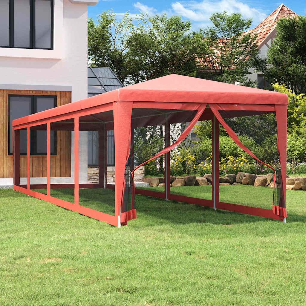 Carpa para fiestas 10 paredes de malla HDPE gris antracita 6x4m