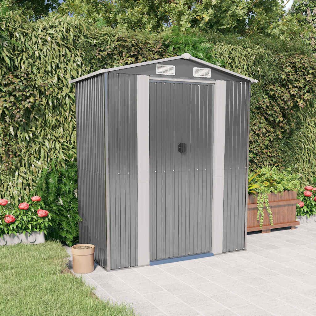 Cobertizo de jardín acero galvanizado gris claro 192x108x223 cm