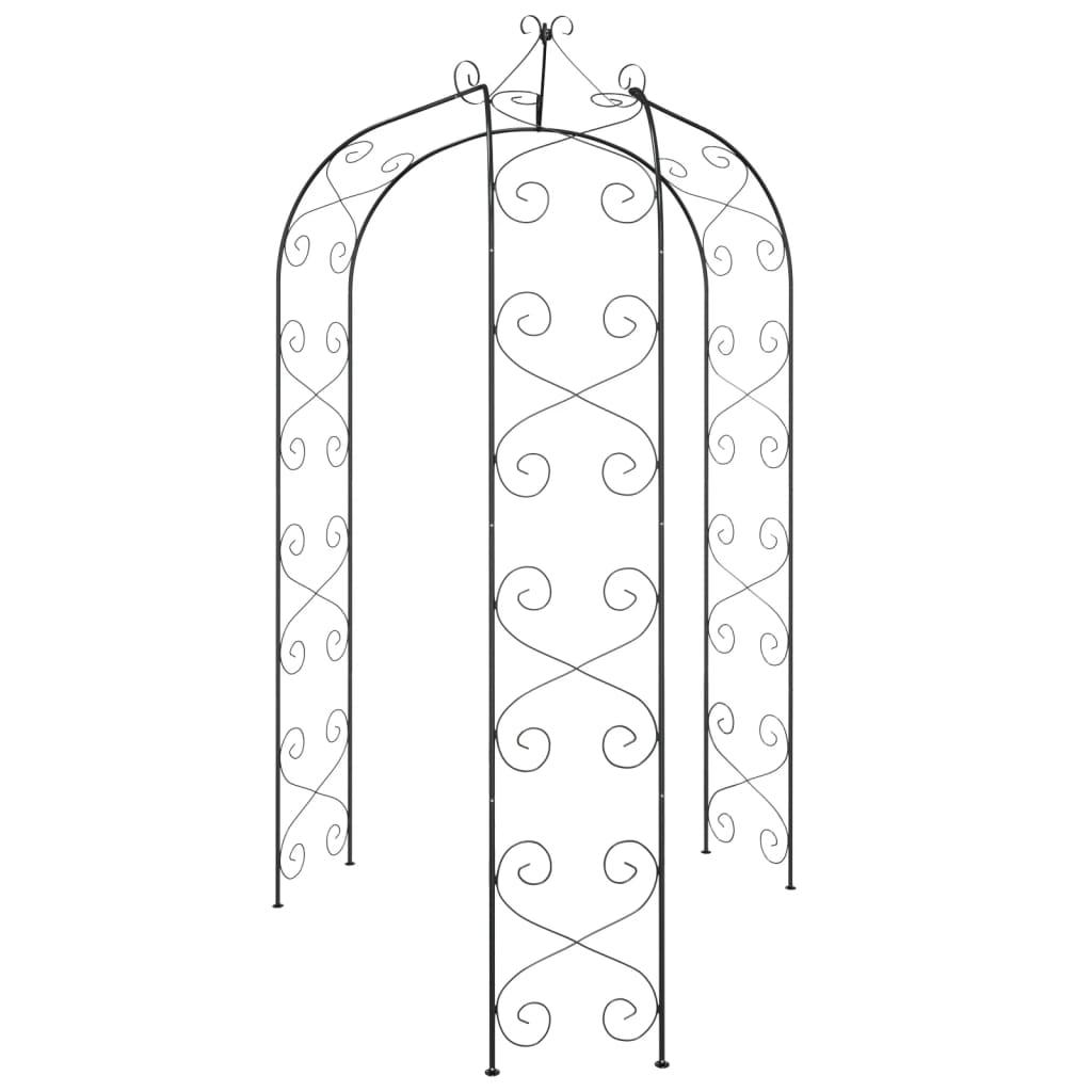 Arco de jardín Negro 102 x 50 x 218 cm Acero