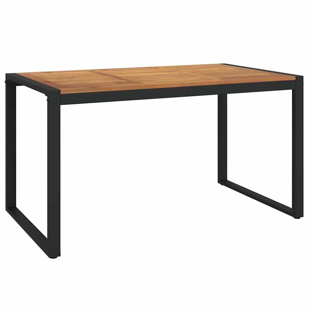 Mesa de jardín con patas en U madera maciza acacia 148x80x75 cm