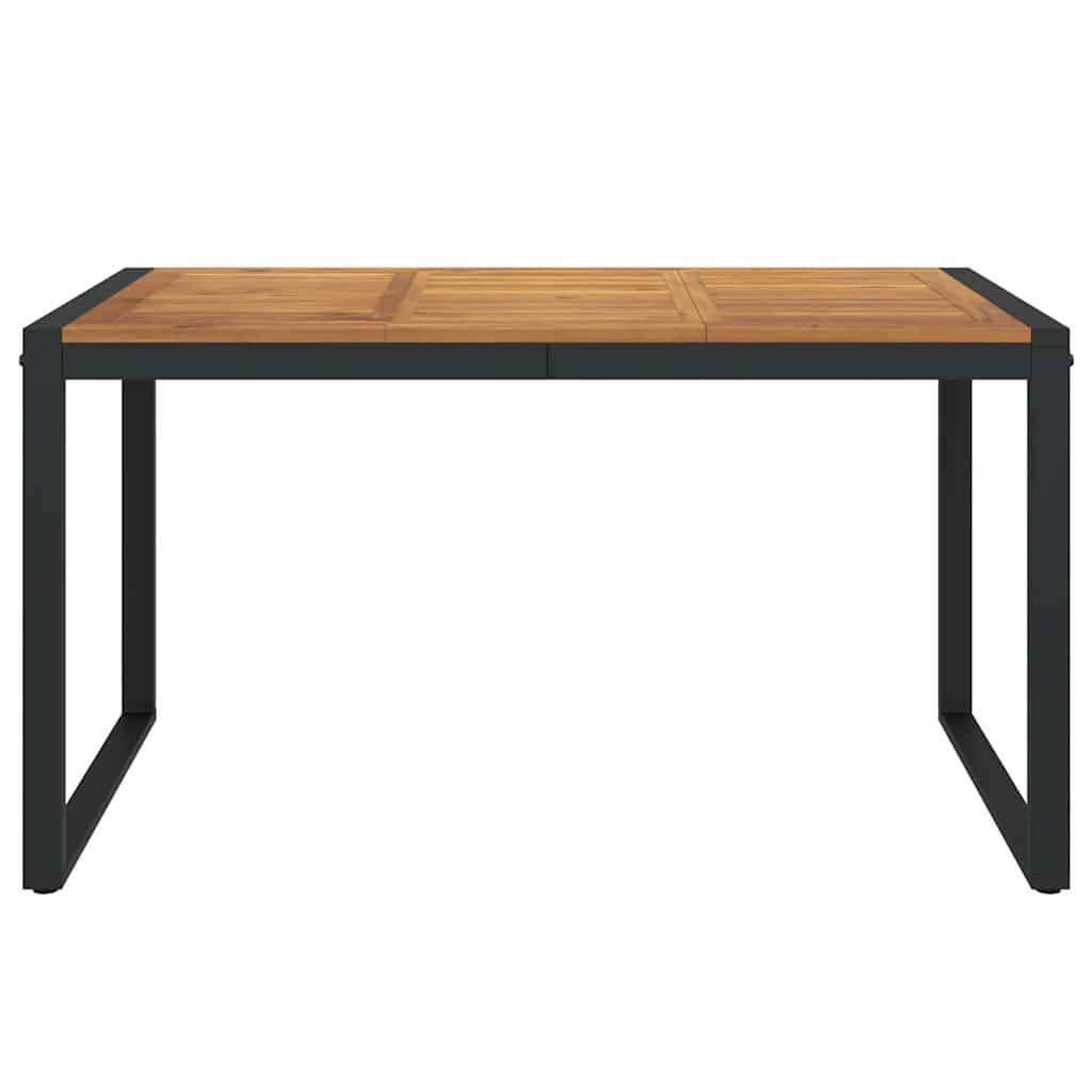 Mesa de jardín con patas en U madera maciza acacia 148x80x75 cm
