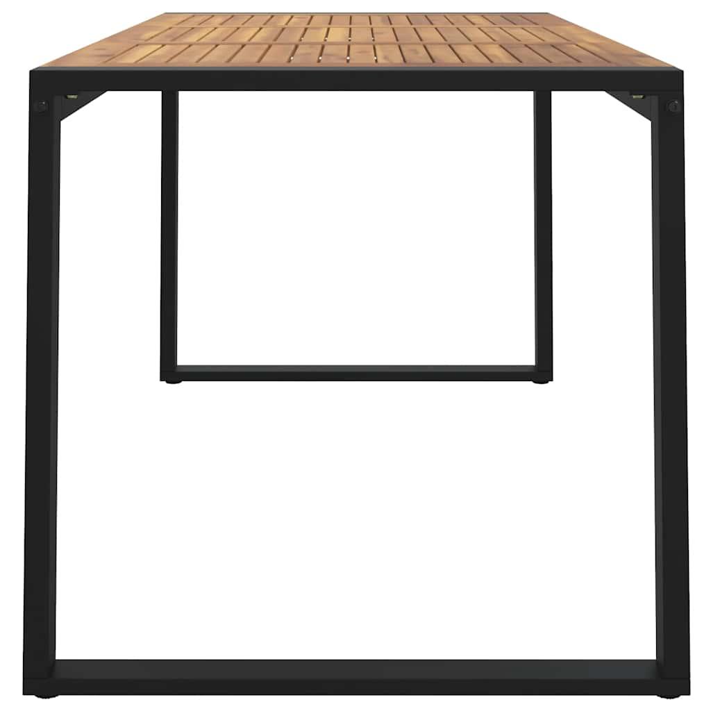Mesa de jardín con patas en U madera maciza acacia 148x80x75 cm
