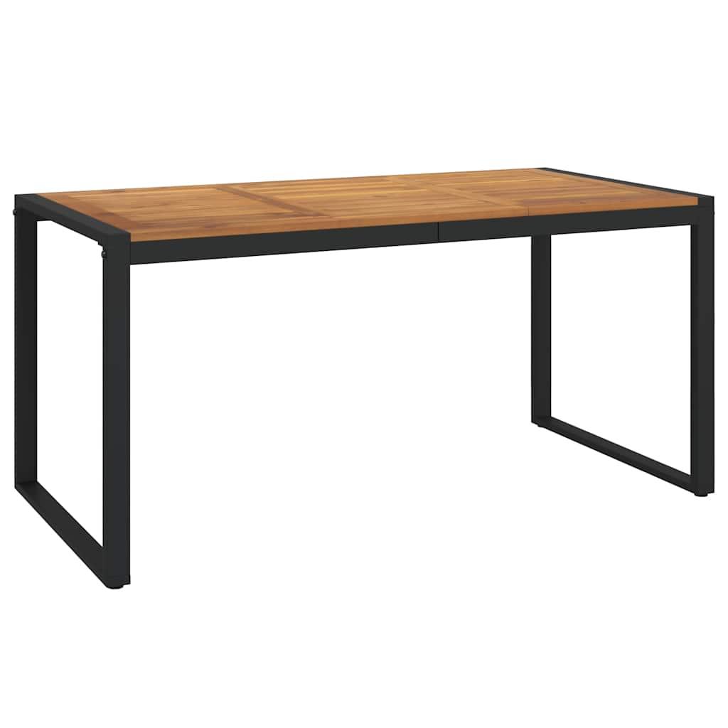 Mesa de jardín con patas en U madera maciza acacia 148x80x75 cm