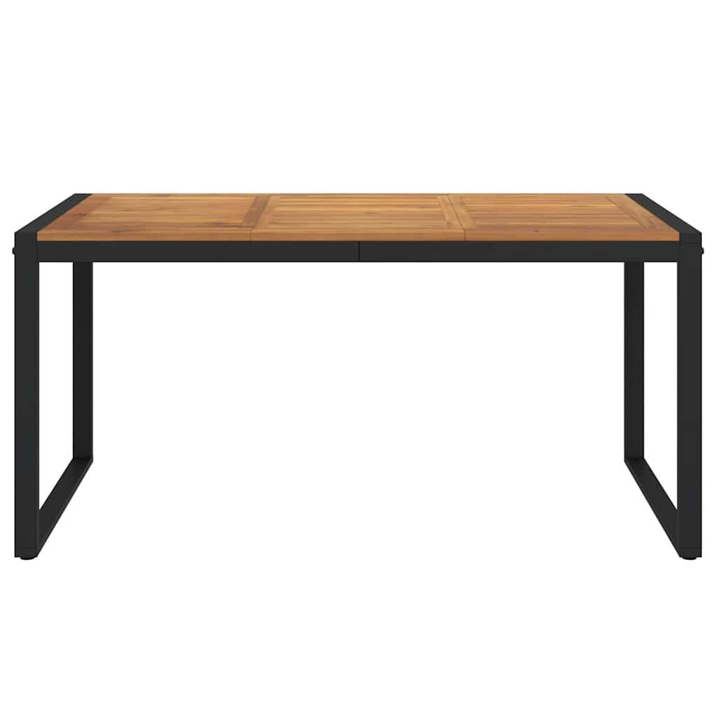 Mesa de jardín con patas en U madera maciza acacia 148x80x75 cm