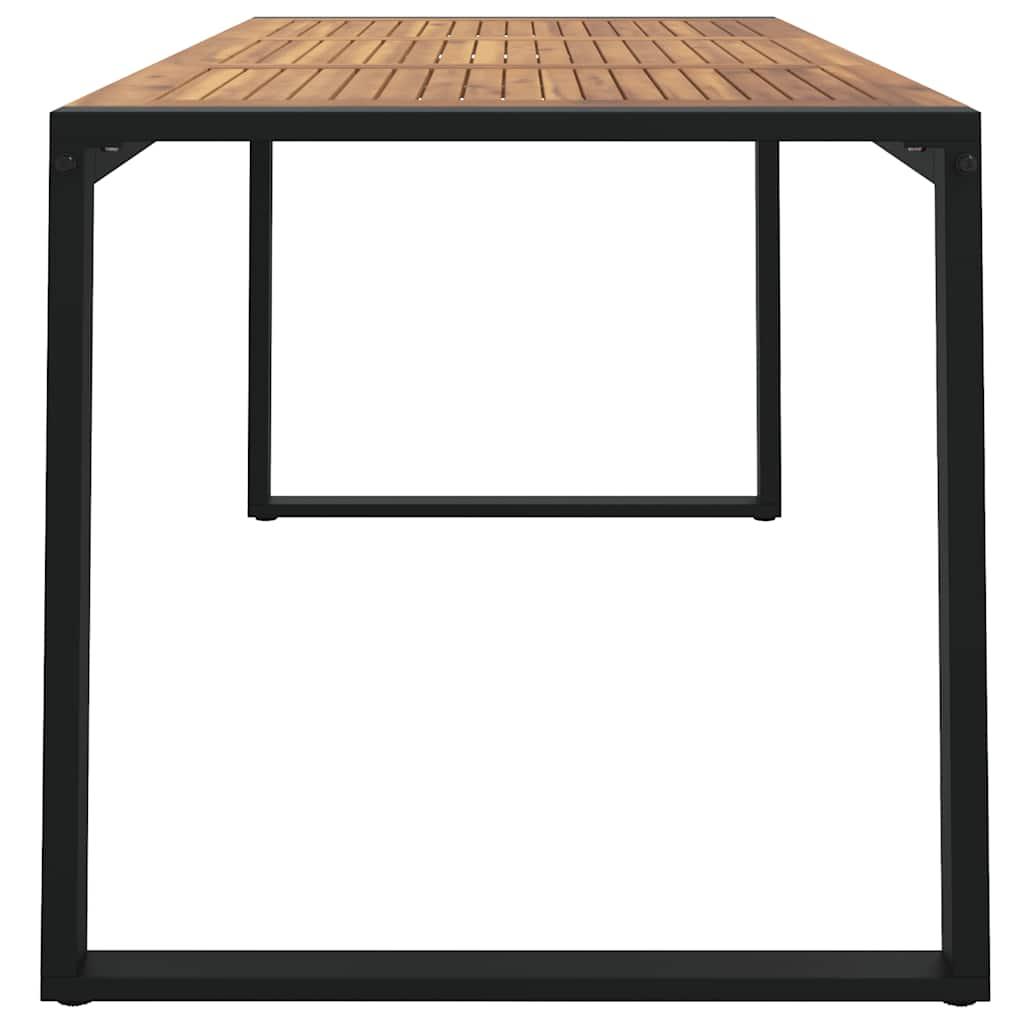 Mesa de jardín con patas en U madera maciza acacia 148x80x75 cm