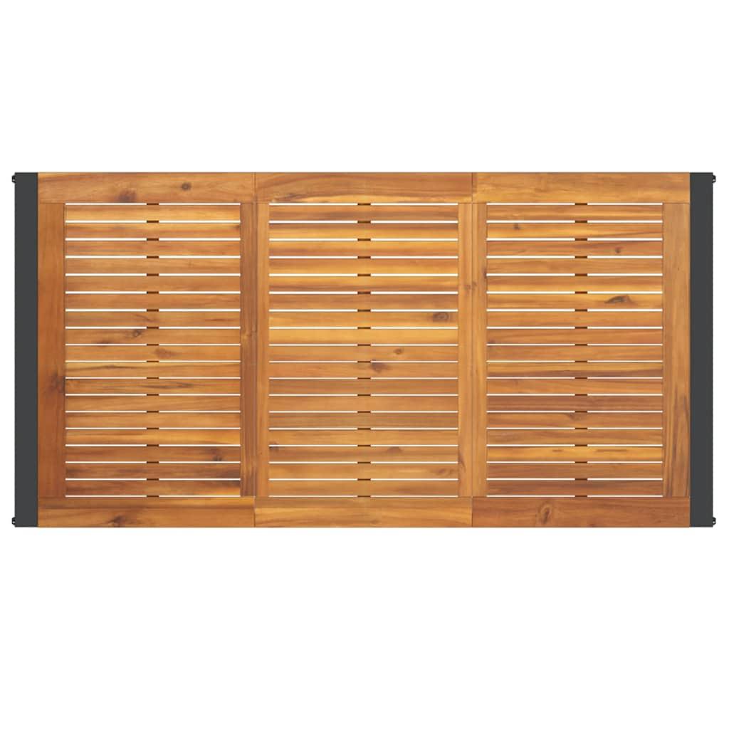 Mesa de jardín con patas en U madera maciza acacia 148x80x75 cm