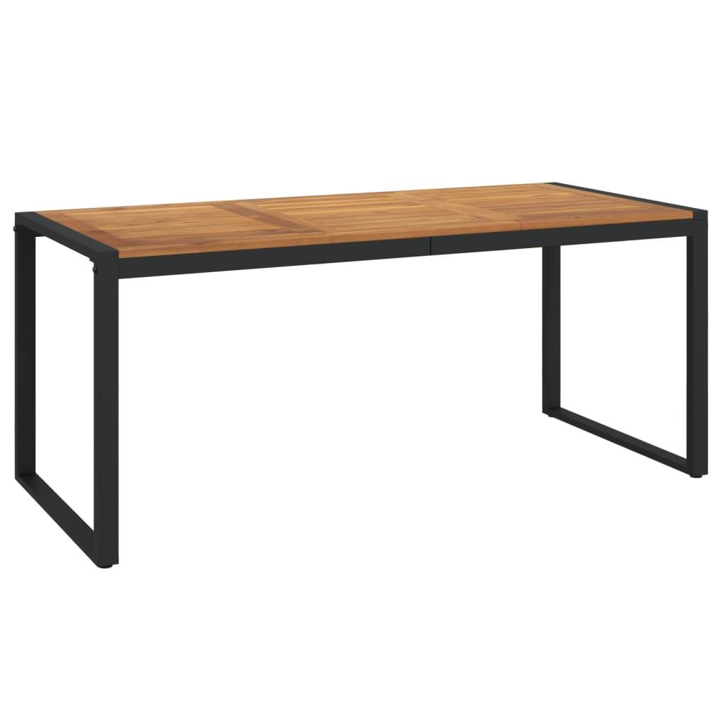 Mesa de jardín con patas en U madera maciza acacia 148x80x75 cm