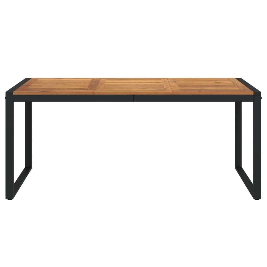 Mesa de jardín con patas en U madera maciza acacia 148x80x75 cm