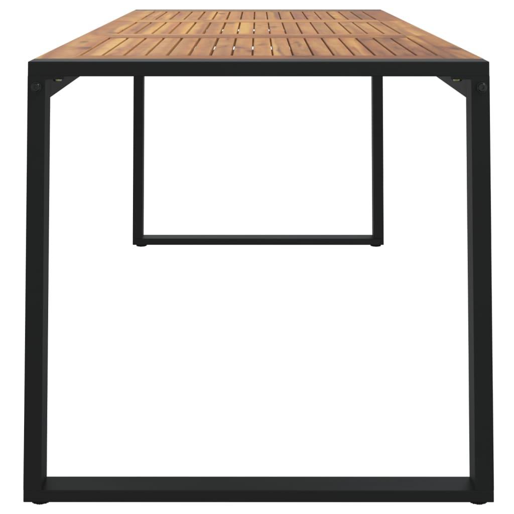 Mesa de jardín con patas en U madera maciza acacia 148x80x75 cm