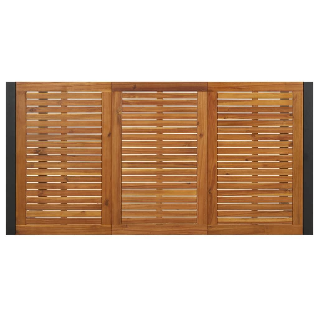 Mesa de jardín con patas en U madera maciza acacia 148x80x75 cm