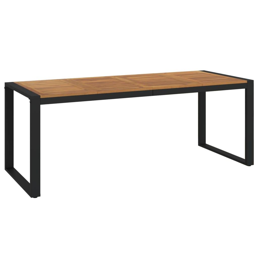 Mesa de jardín con patas en U madera maciza acacia 148x80x75 cm