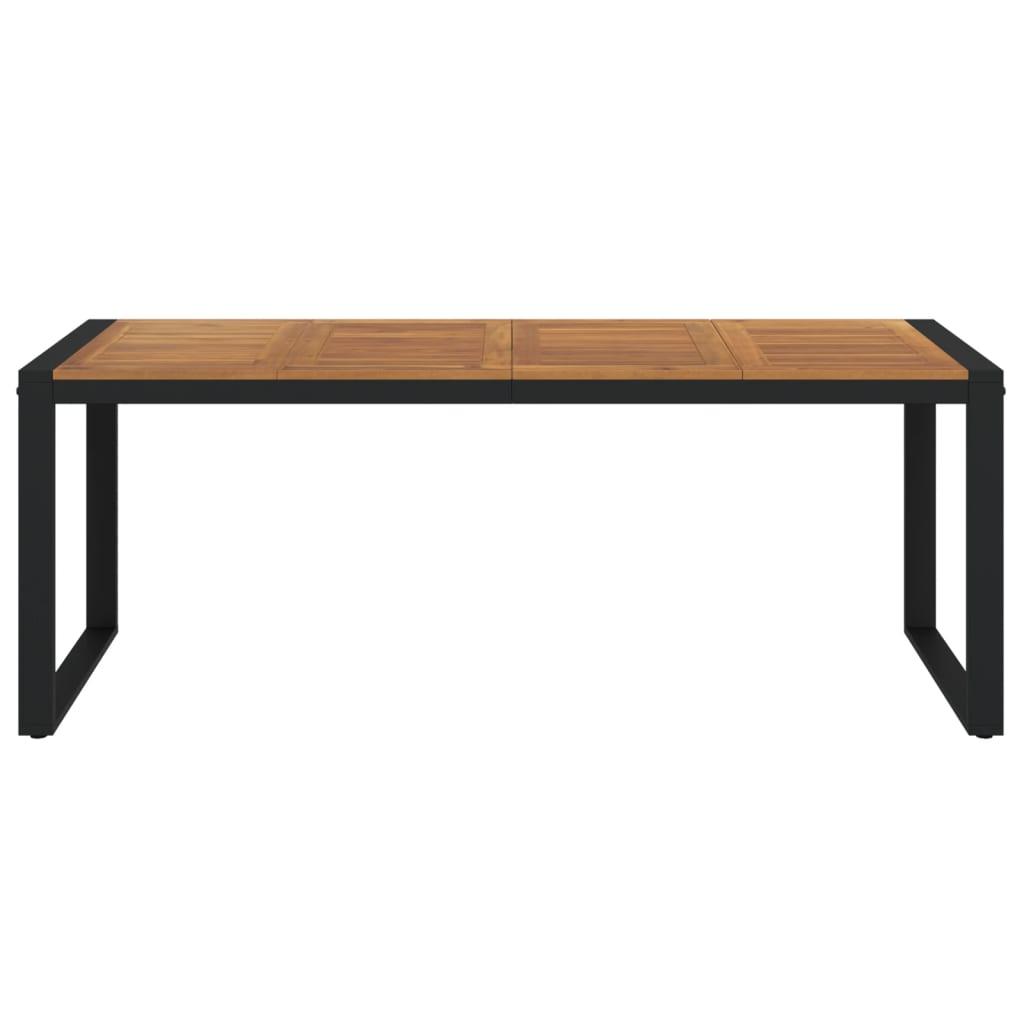 Mesa de jardín con patas en U madera maciza acacia 148x80x75 cm