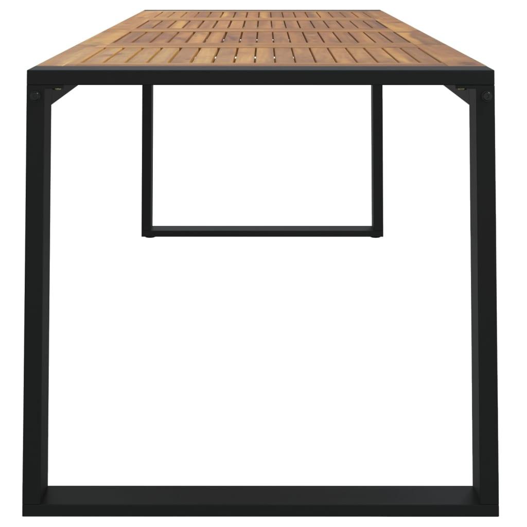 Mesa de jardín con patas en U madera maciza acacia 148x80x75 cm
