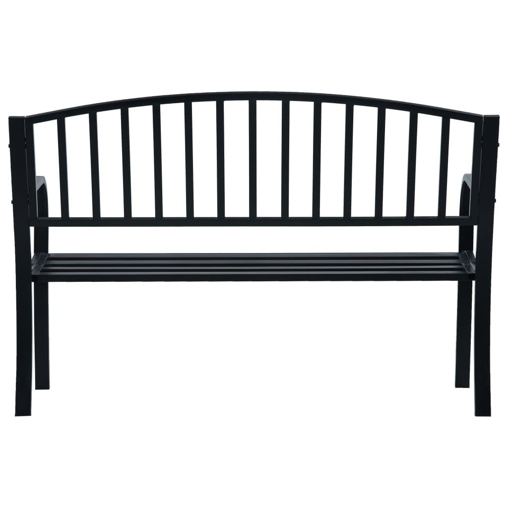 Banco de jardín de acero marrón envejecido 132 cm