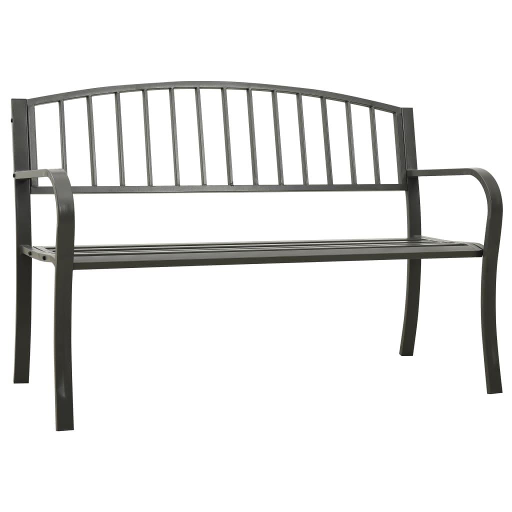 Banco de jardín de acero marrón envejecido 132 cm