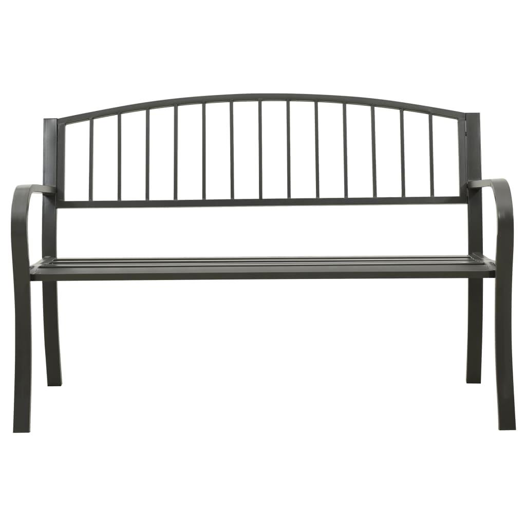 Banco de jardín de acero marrón envejecido 132 cm