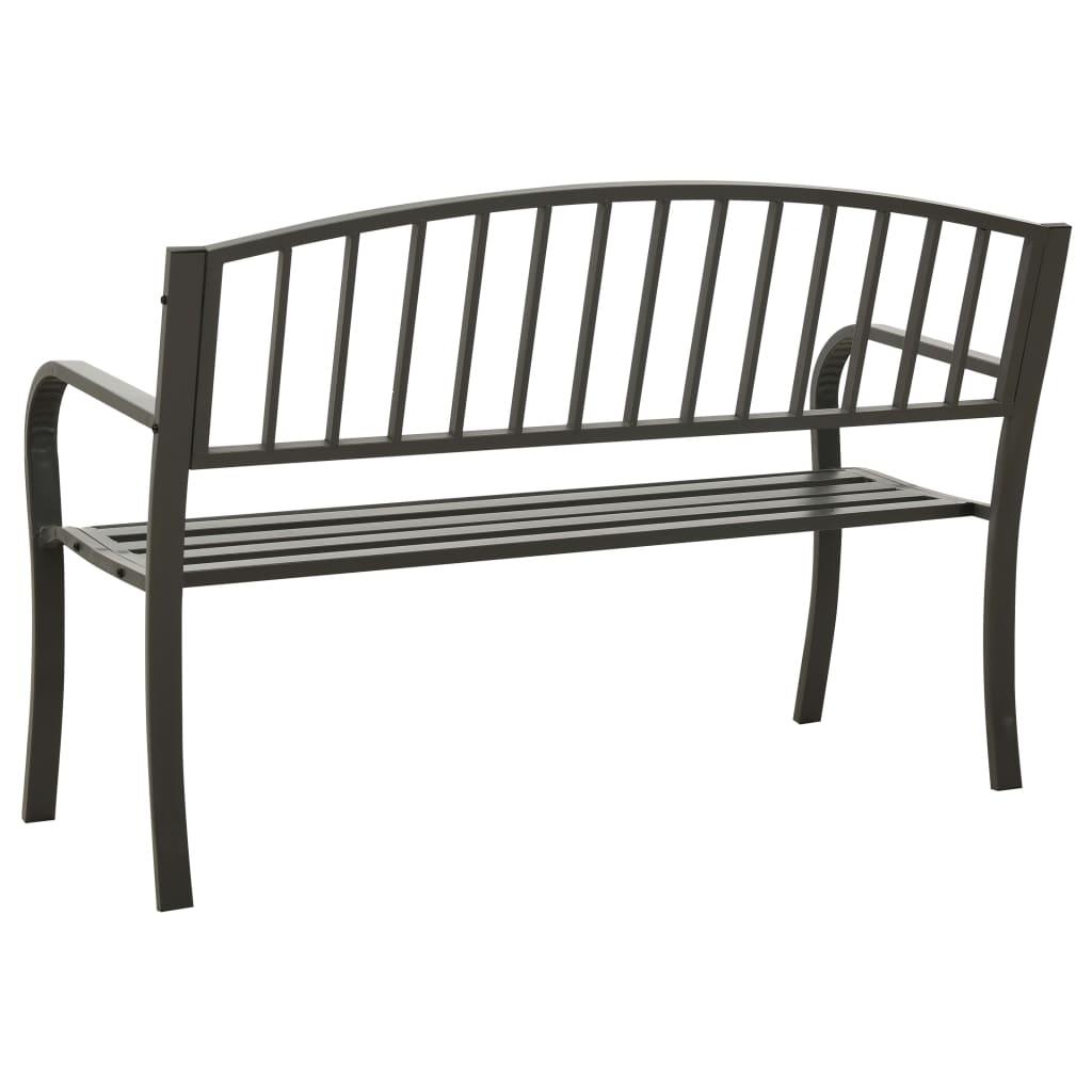 Banco de jardín de acero marrón envejecido 132 cm