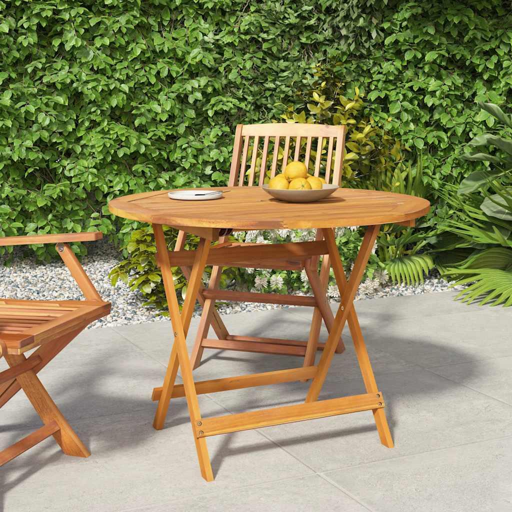 Mesa de jardín plegable madera maciza de acacia 135x85x75 cm