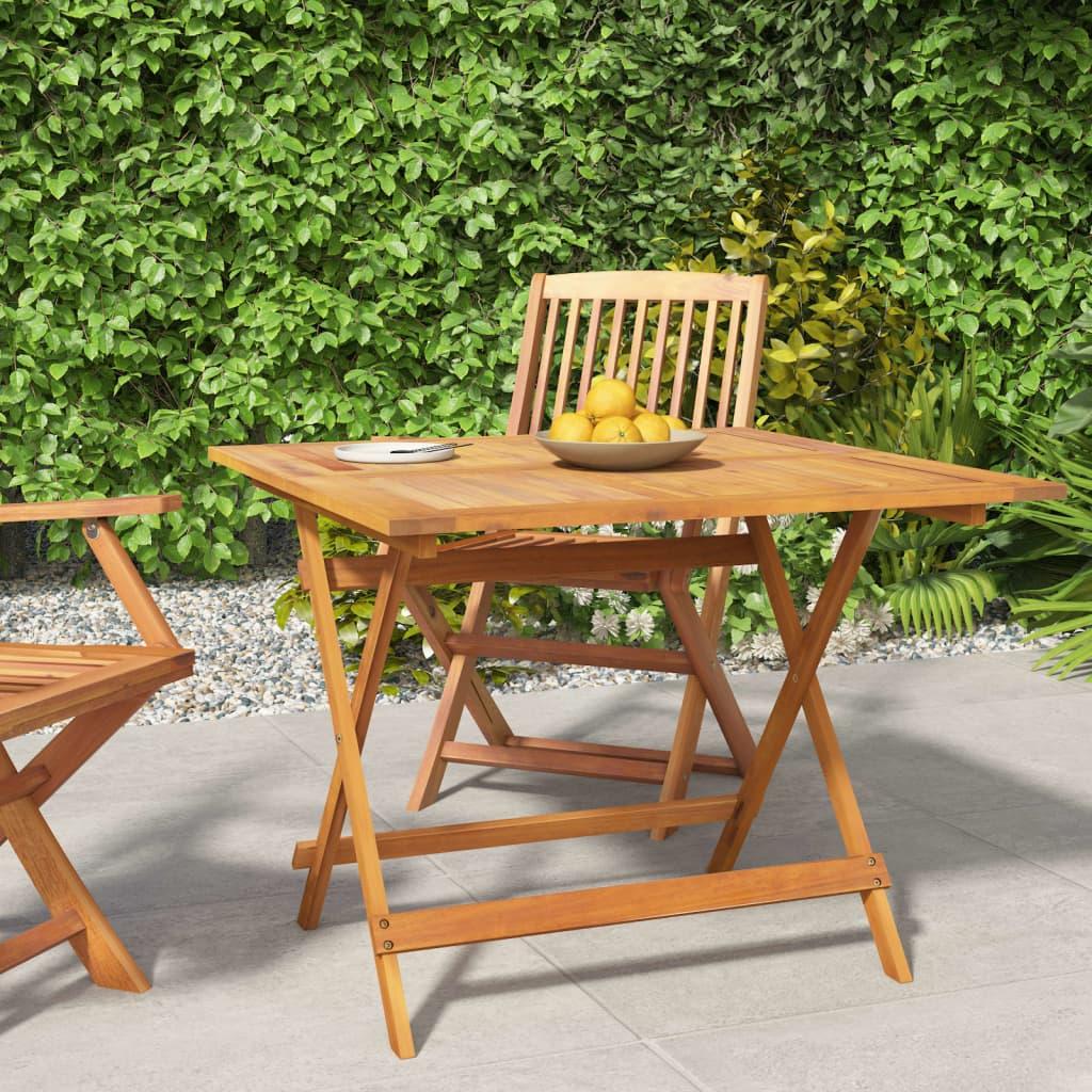 Mesa de jardín plegable madera maciza de acacia 135x85x75 cm