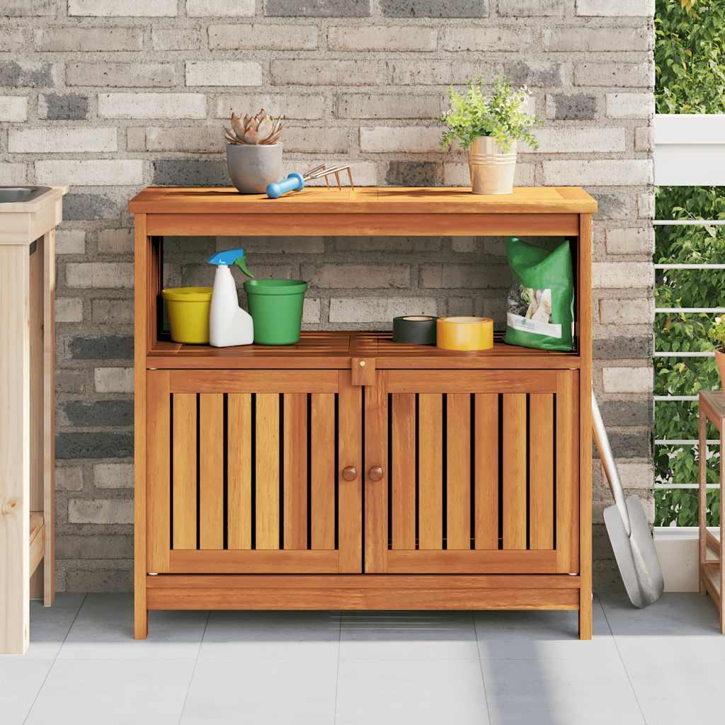 Mesa consola de jardín madera maciza de acacia 110x40x75 cm