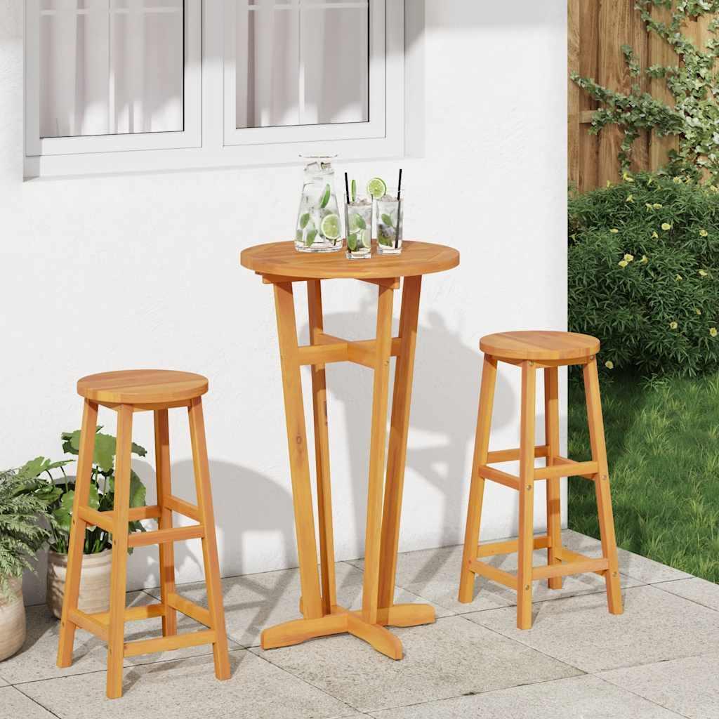 Mesa alta de jardín madera maciza de acacia