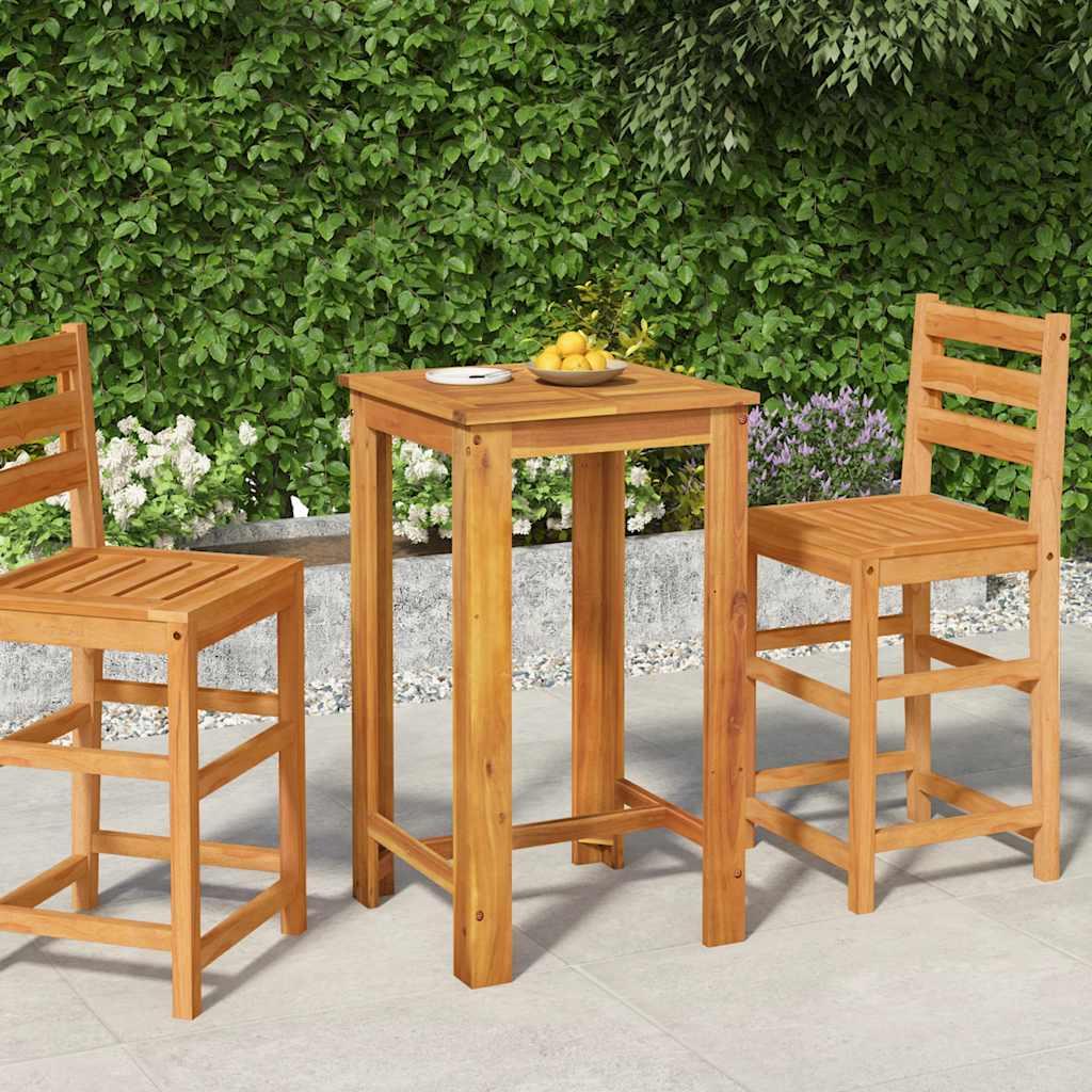 Mesa alta de jardín madera maciza de acacia