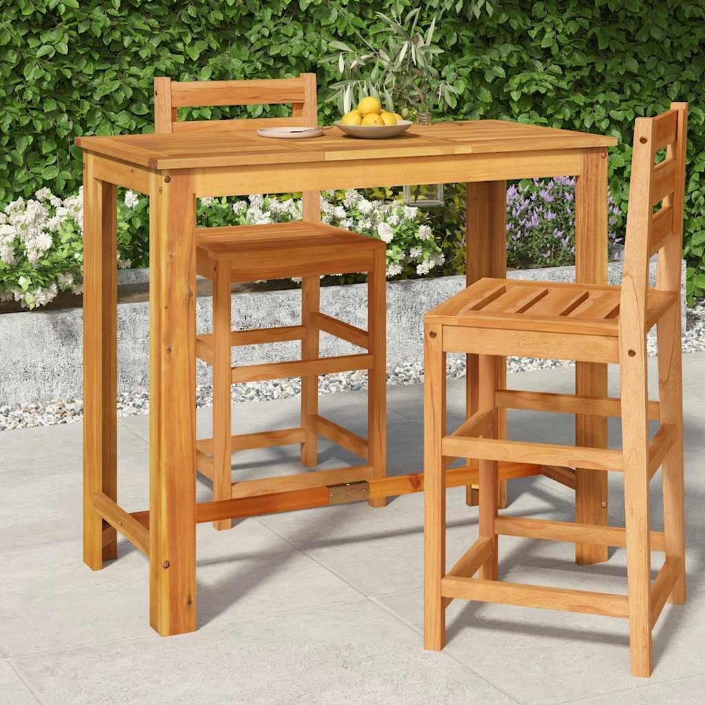 Mesa alta de jardín madera maciza de acacia
