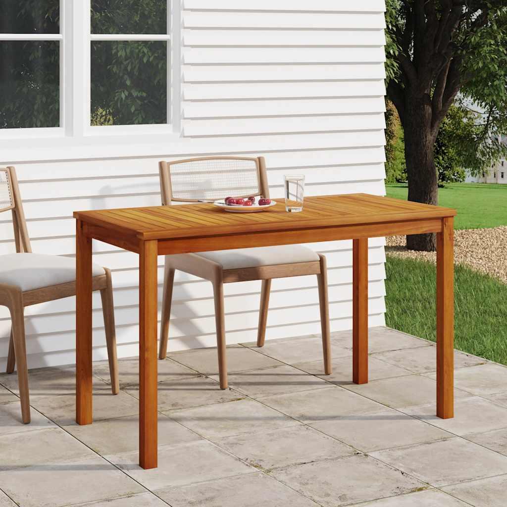 Mesa de jardín madera maciza acacia negro y marrón 123x60x74 cm