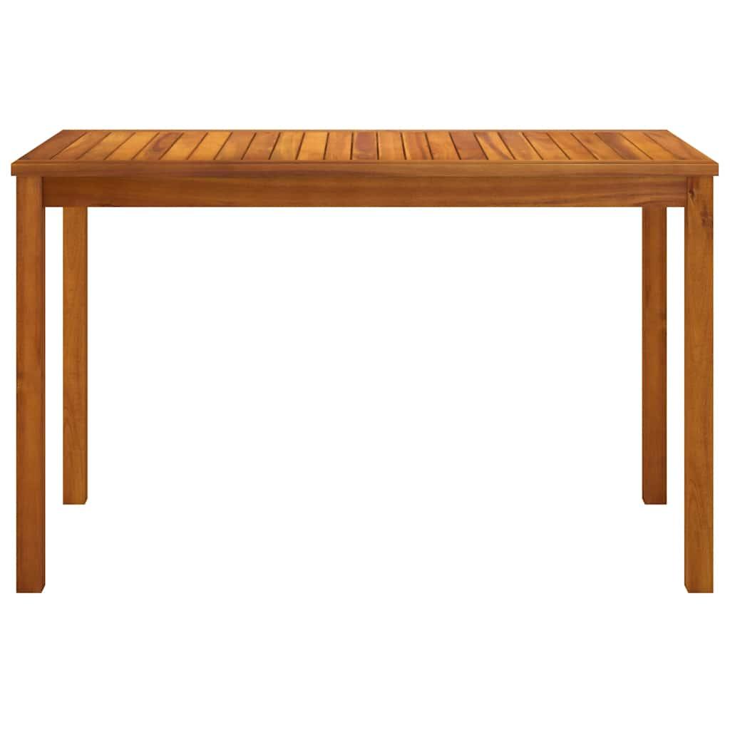 Mesa de jardín madera maciza acacia negro y marrón 123x60x74 cm