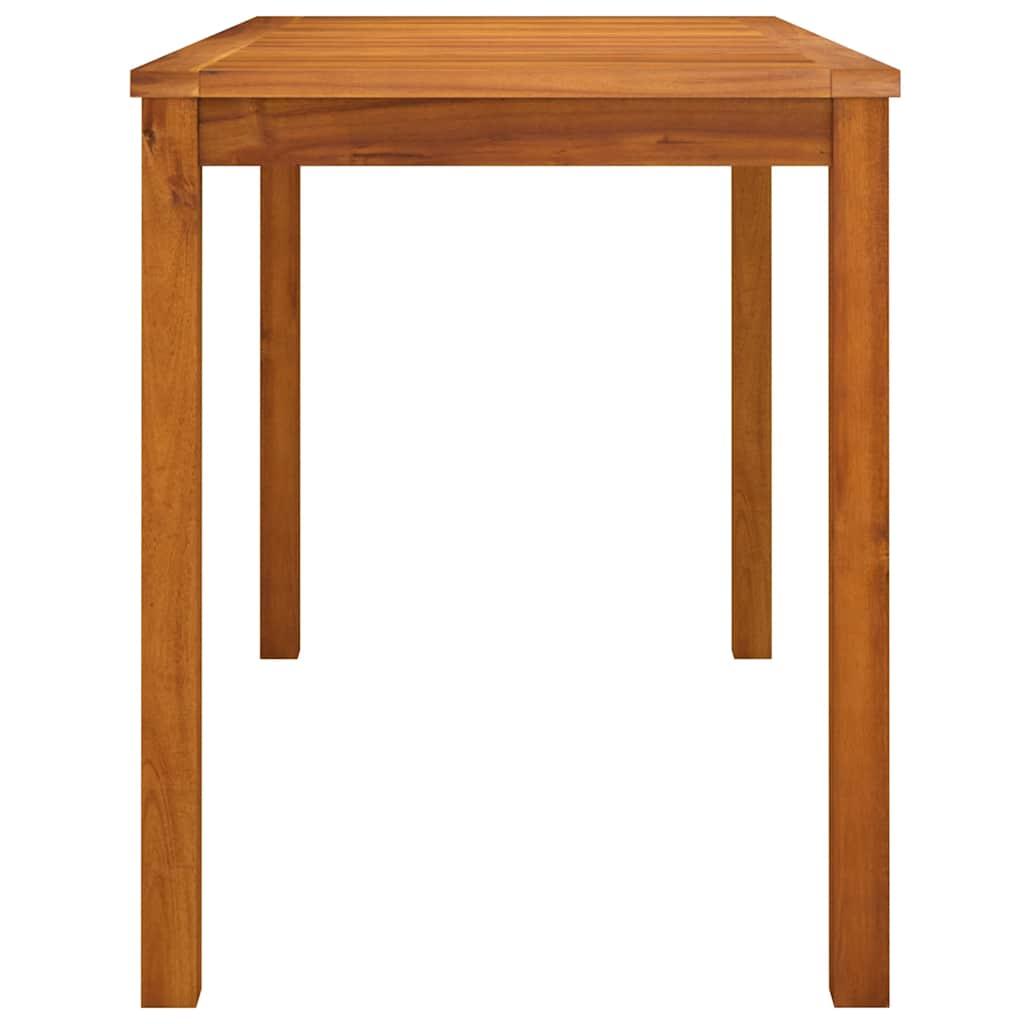 Mesa de jardín madera maciza acacia negro y marrón 123x60x74 cm