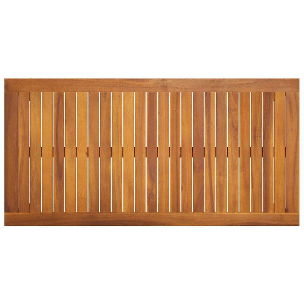 Mesa de jardín madera maciza acacia negro y marrón 123x60x74 cm