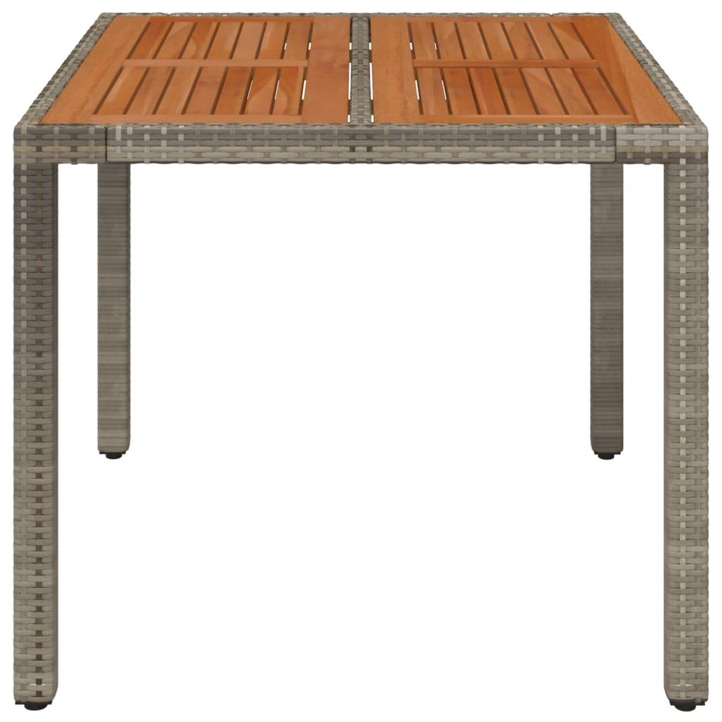 Mesa de jardín superficie de madera ratán PE beige 190x80x74 cm