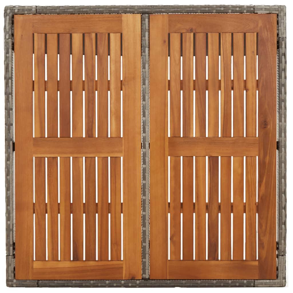 Mesa de jardín superficie de madera ratán PE beige 190x80x74 cm