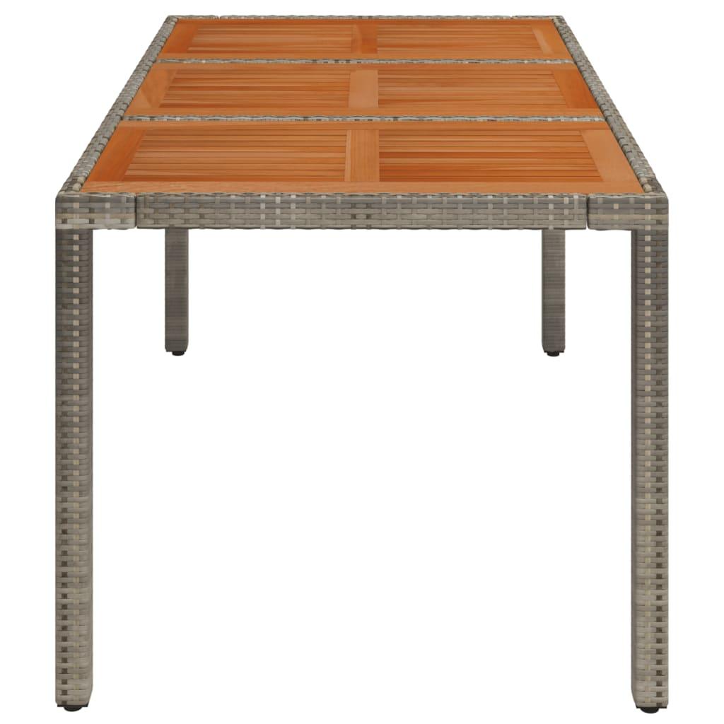 Mesa de jardín superficie de madera ratán PE beige 190x80x74 cm