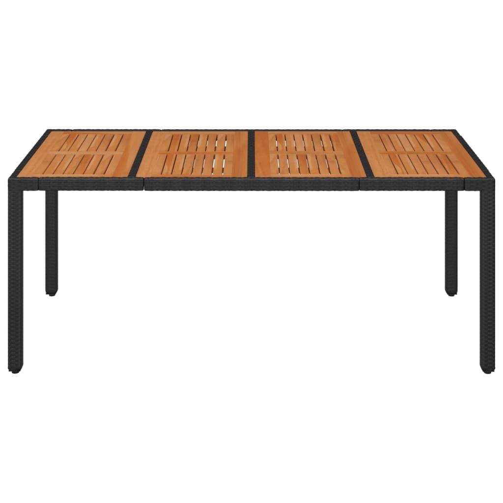 Mesa de jardín superficie de madera ratán PE