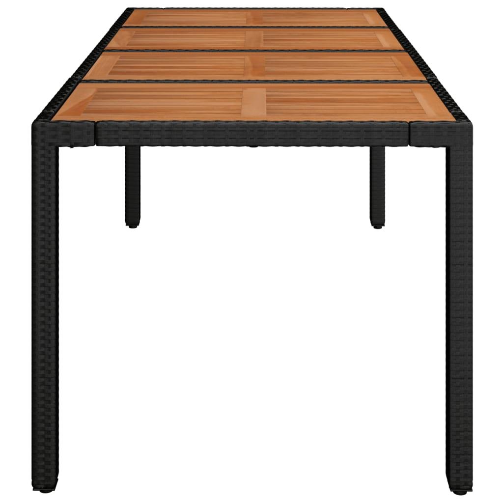 Mesa de jardín superficie de madera ratán PE