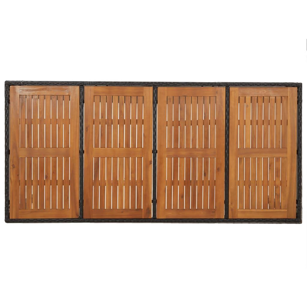 Mesa de jardín superficie de madera ratán PE