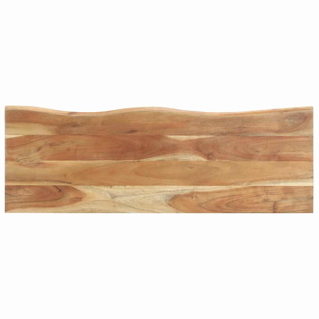 Perchero con borde natural madera maciza de acacia 100x35x22 cm