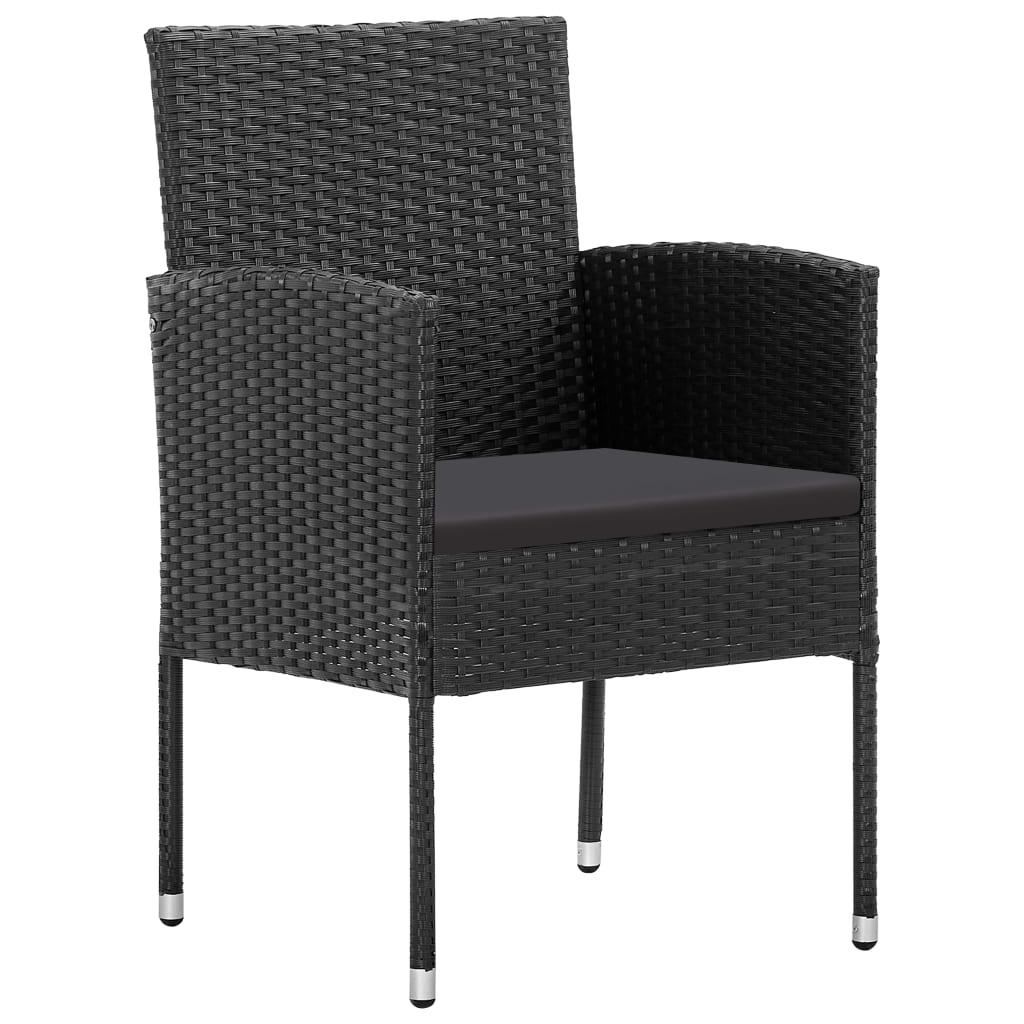 Juego de comedor de jardín 9 pzas ratán sintético y acero negro