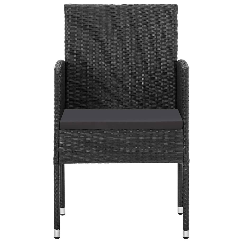 Juego de comedor de jardín 9 pzas ratán sintético y acero negro