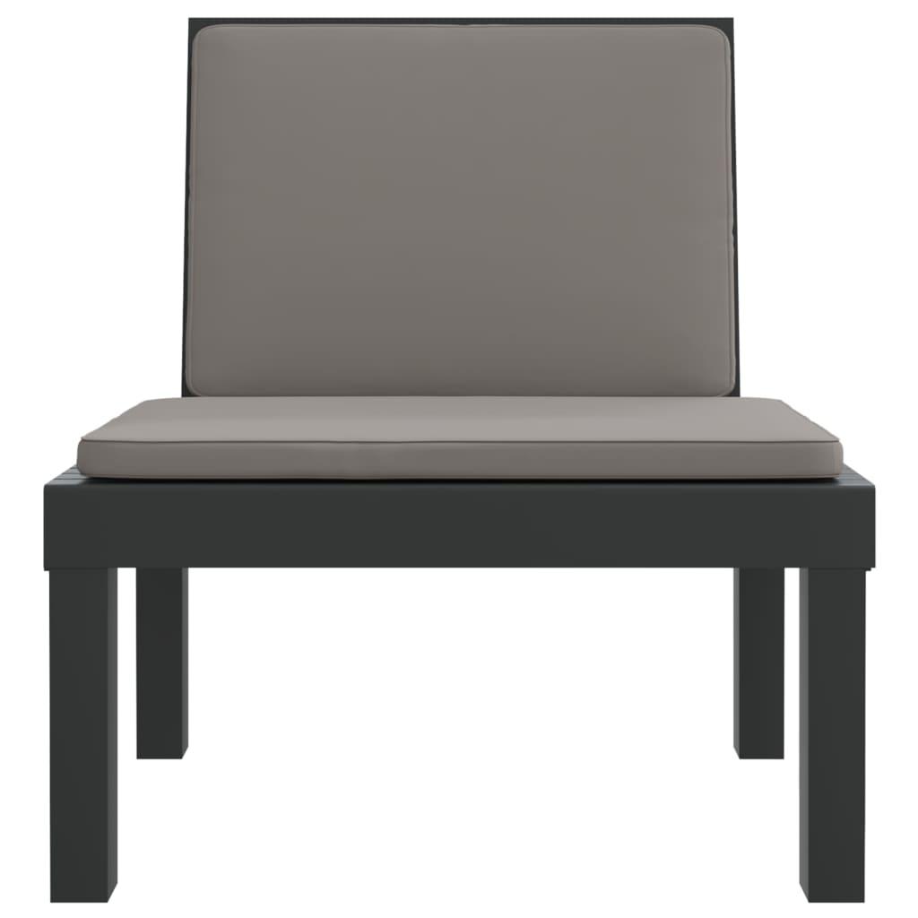 Juego de muebles de jardín 3 piezas con cojines PP
