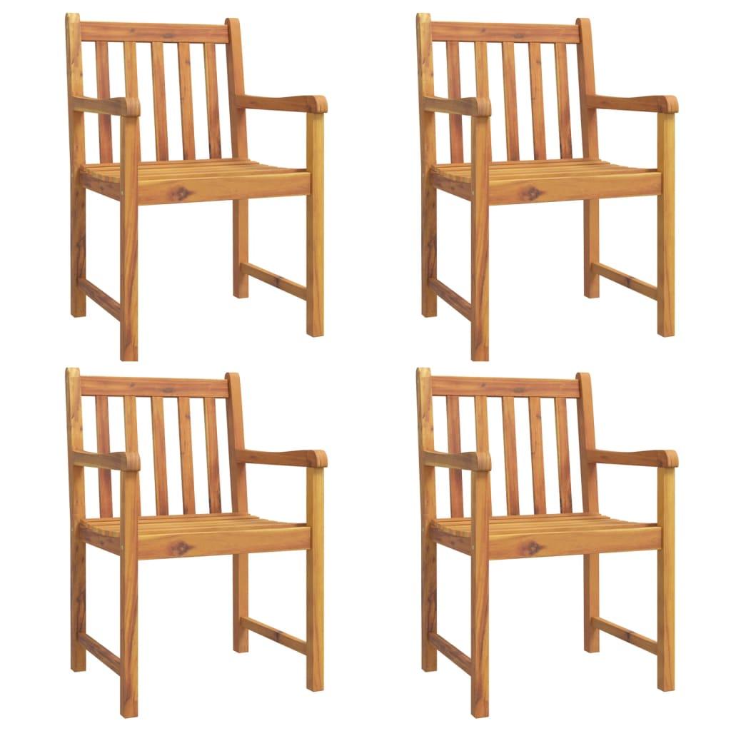 Sillas de jardín 4 uds madera maciza de acacia