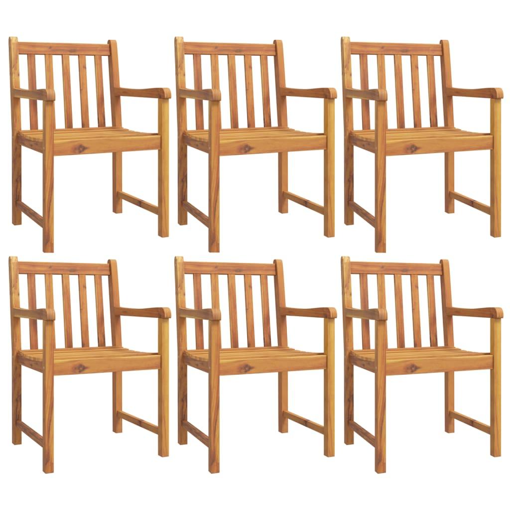 Sillas de jardín 6 uds madera maciza de acacia