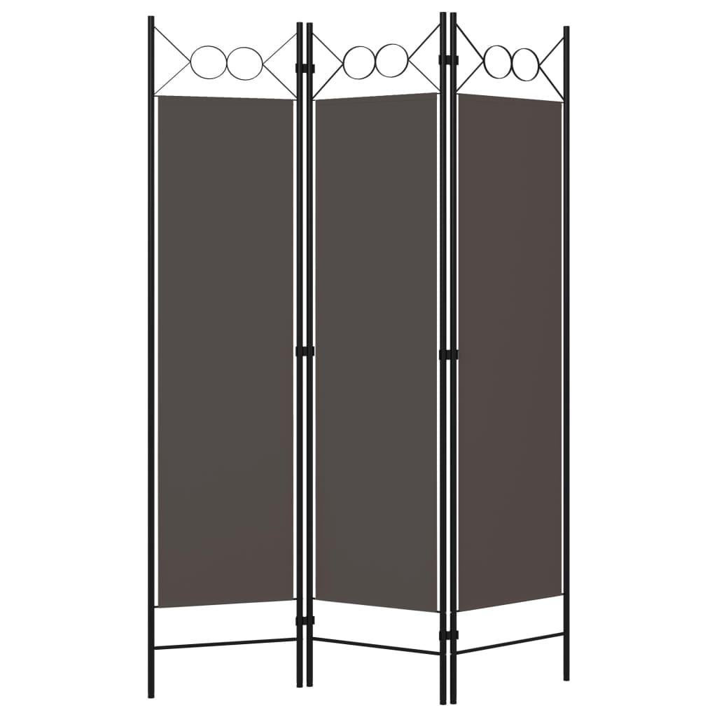 Biombo divisor de 3 paneles gris antracita 120x180 cm
