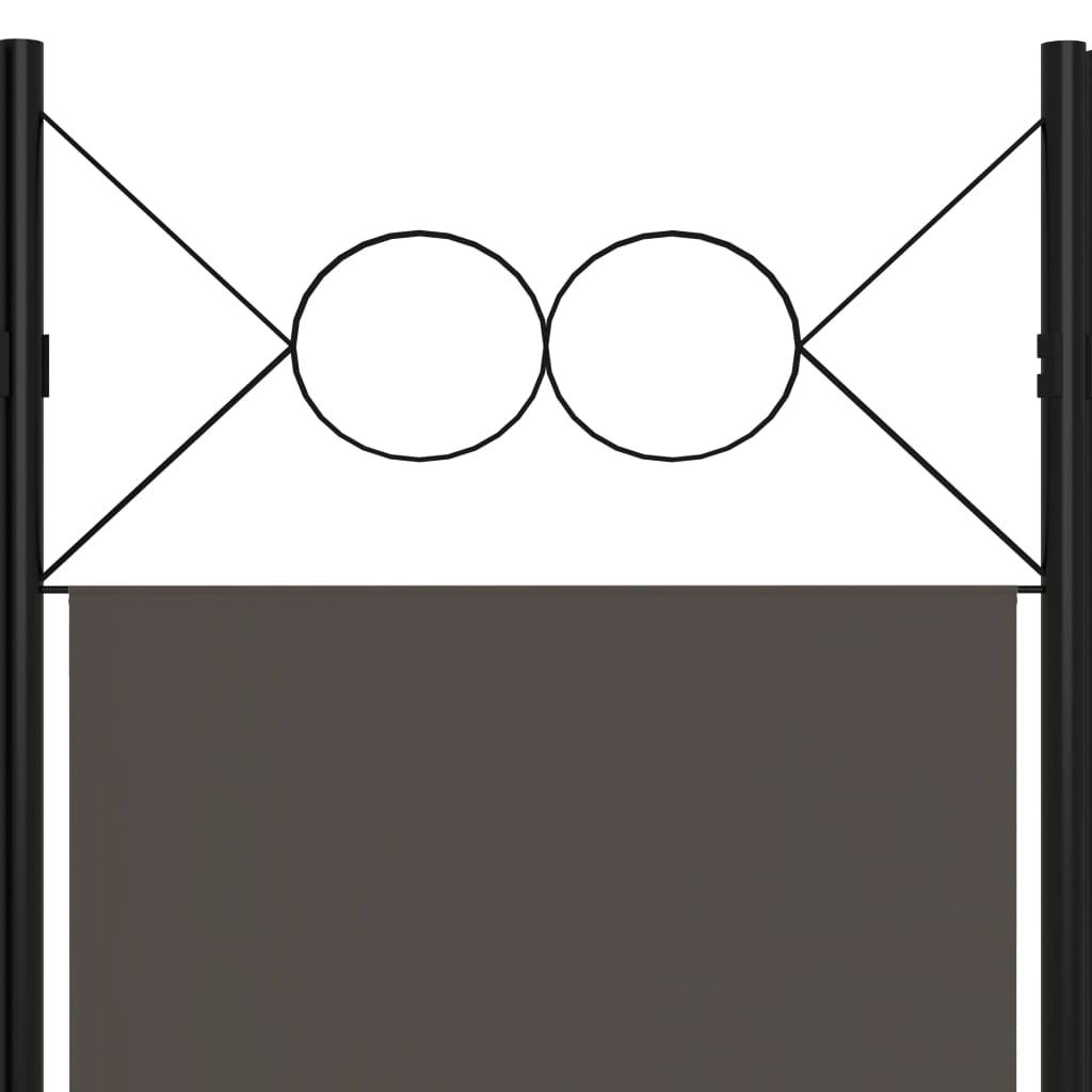 Biombo divisor de 4 paneles gris antracita 200x180 cm